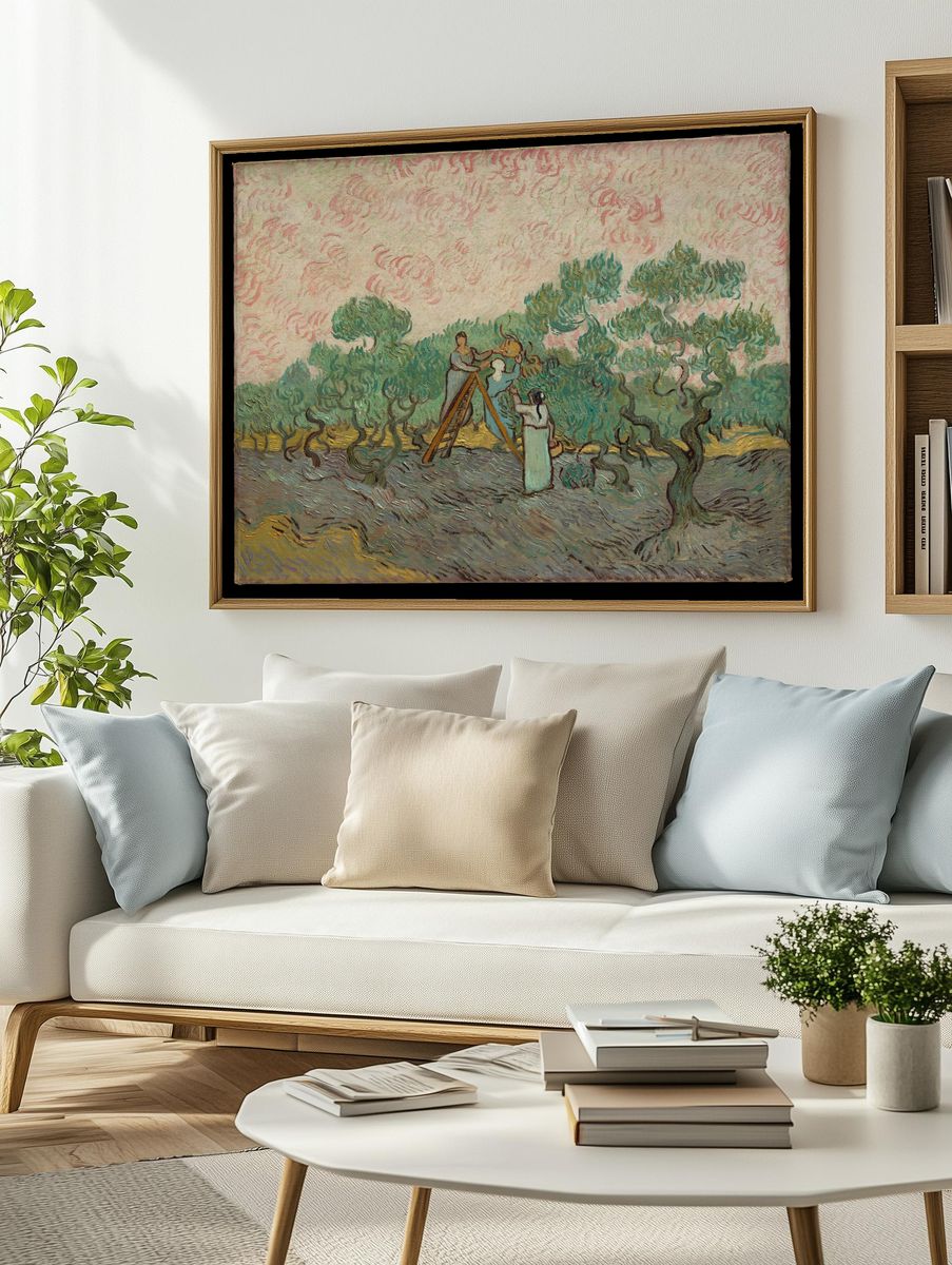 Women Picking Olives by Vincent van Gogh — Art Print. — room view 2
