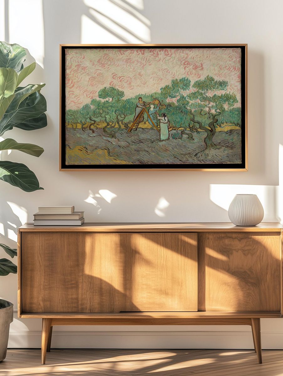 Women Picking Olives by Vincent van Gogh — Art Print. — room view 3