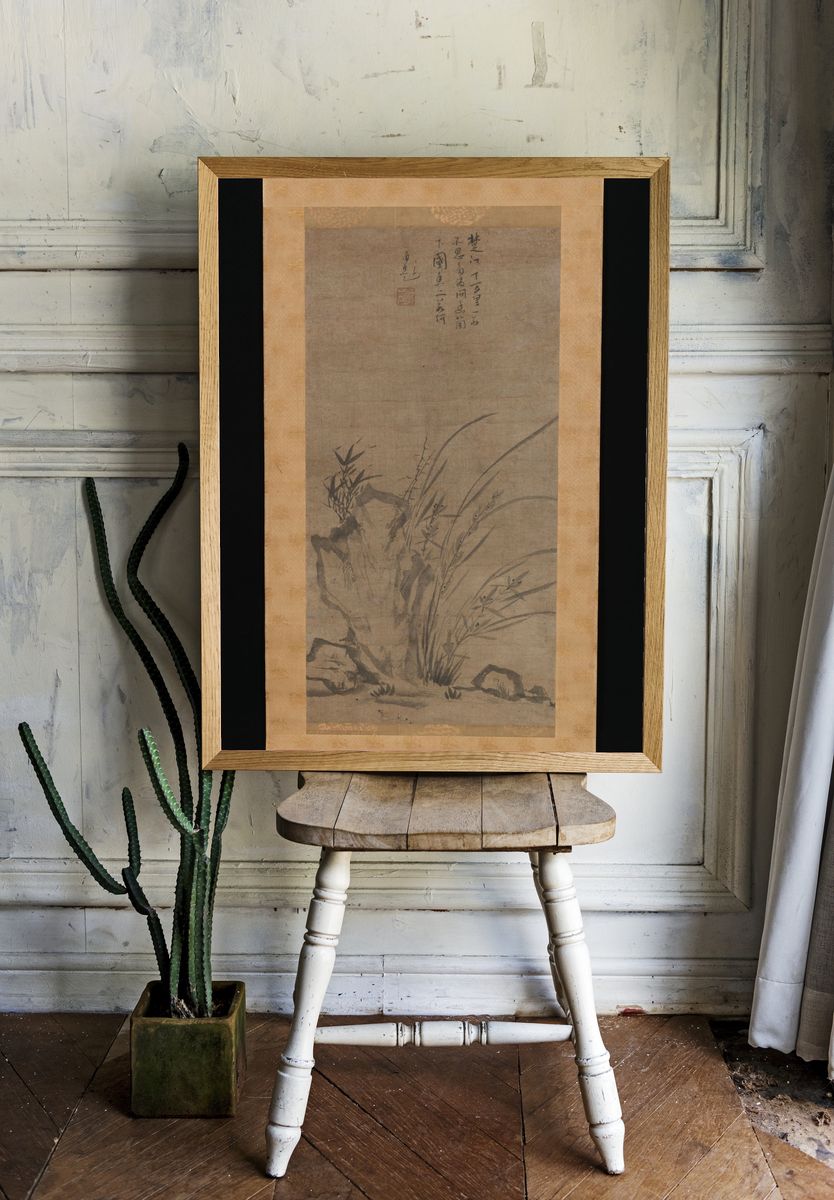 Orchids, Bamboo, Briars, and Rocks by Tesshū Tokusai — Art Print. room preview