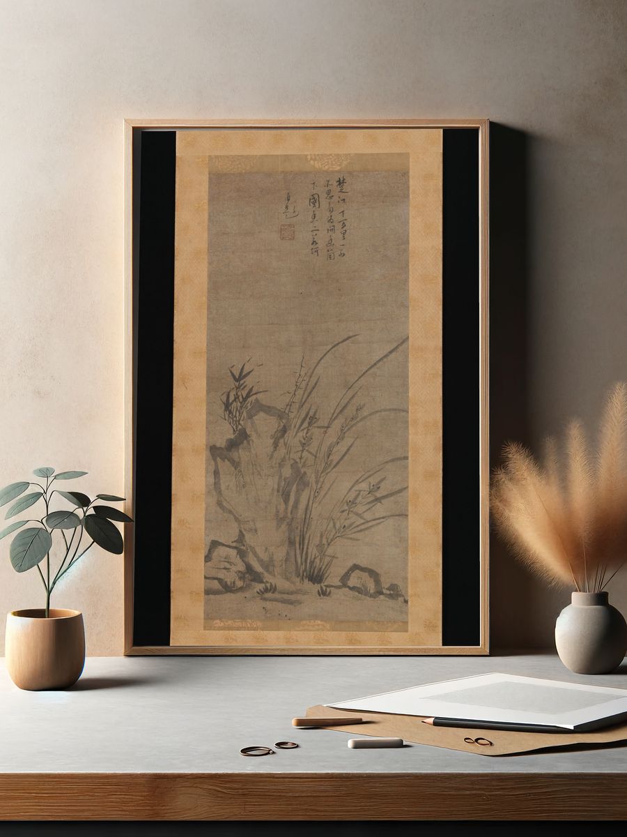 Orchids, Bamboo, Briars, and Rocks by Tesshū Tokusai — Art Print. — room view 2