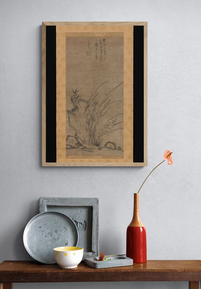 Orchids, Bamboo, Briars, and Rocks by Tesshū Tokusai — Art Print. — room view 3