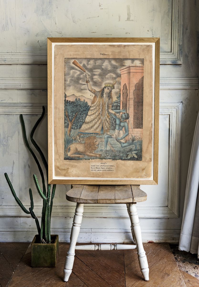 Goddess Bagala by Sasadhar Banarjee — Art Print. room preview