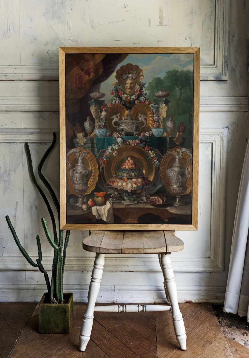 Still Life with Silver by Alexandre François Desportes — Art Print. room preview