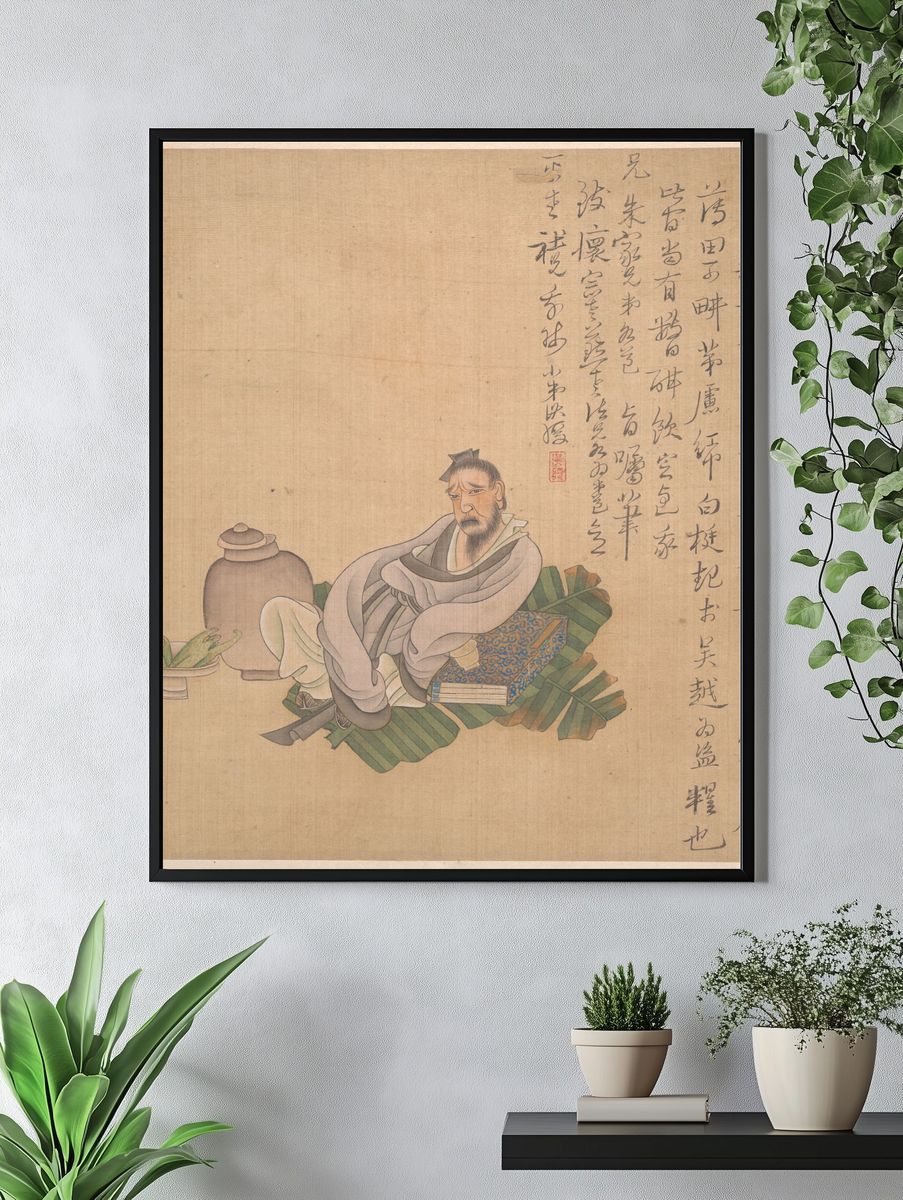 Figures, flowers, and landscapes by Chen Hongshou — Art Print. — room view 4
