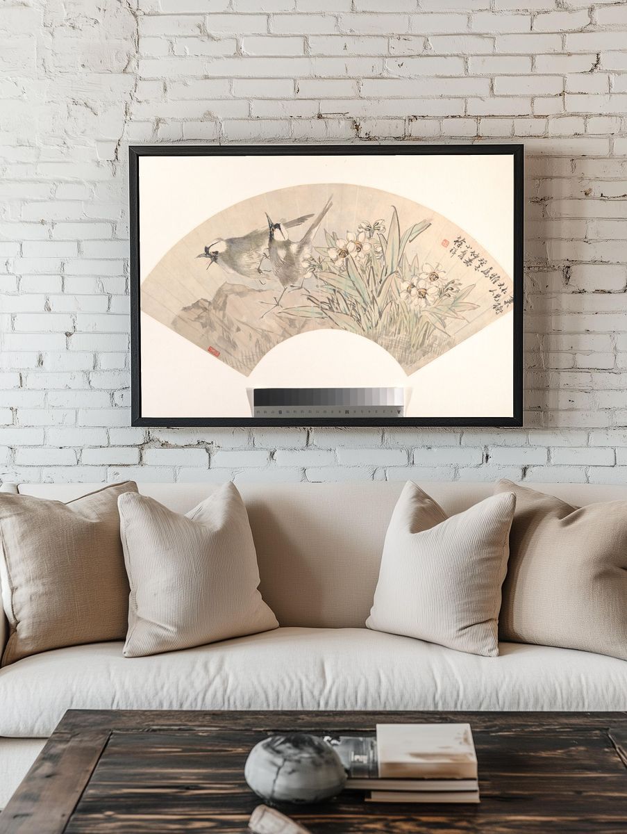 Birds and Narcissus by Xu Xiang — Art Print. room preview