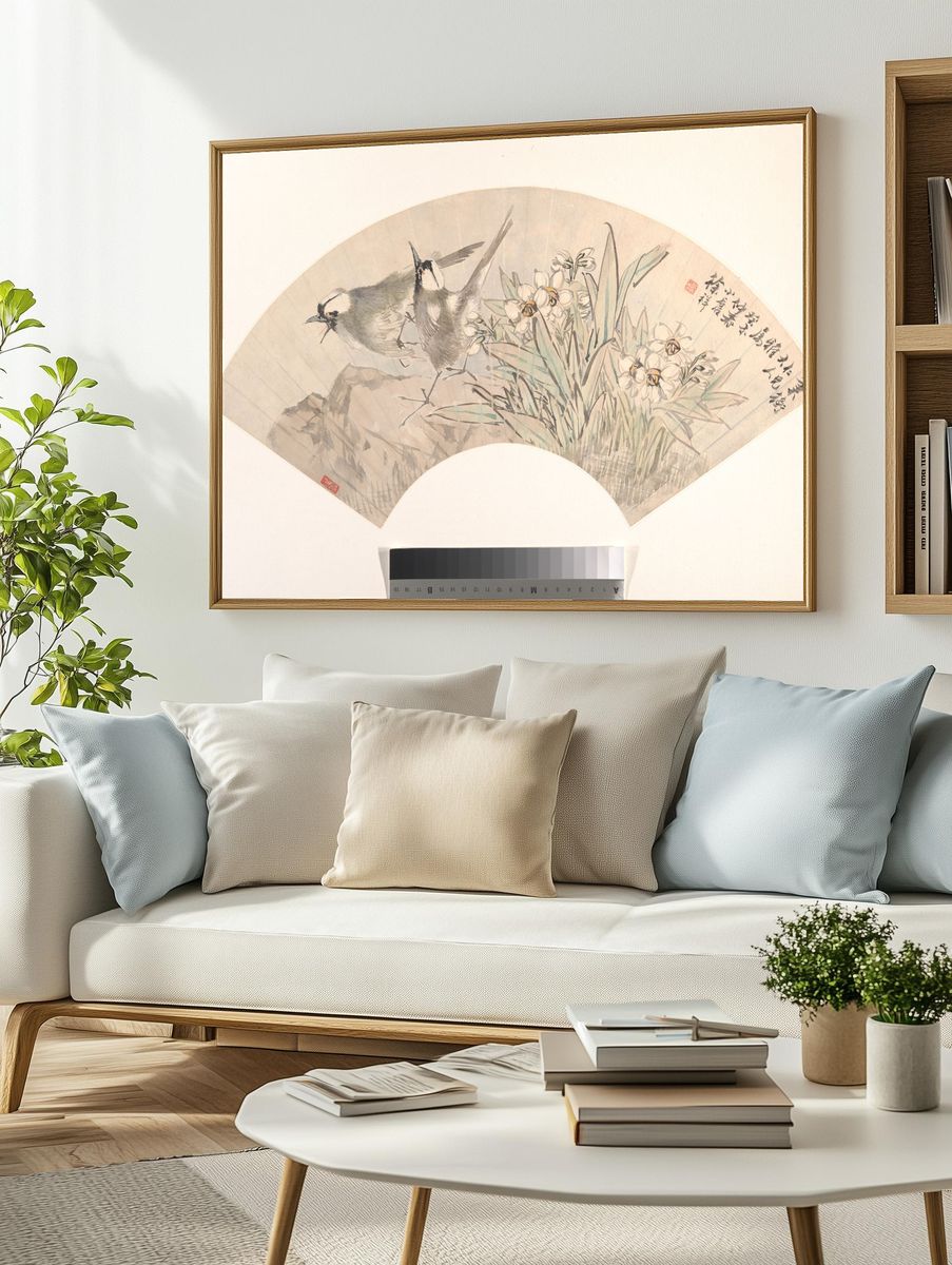 Birds and Narcissus by Xu Xiang — Art Print. — room view 2
