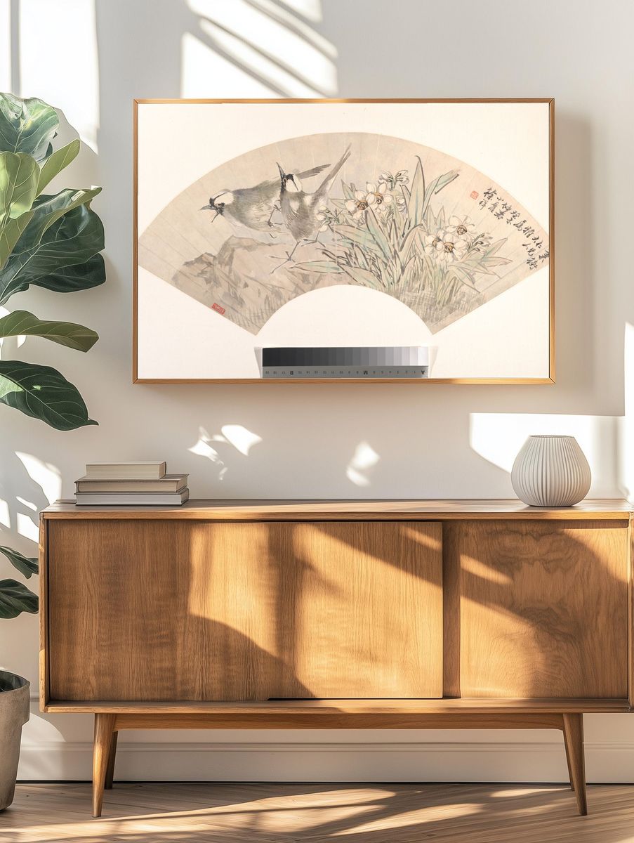 Birds and Narcissus by Xu Xiang — Art Print. — room view 3