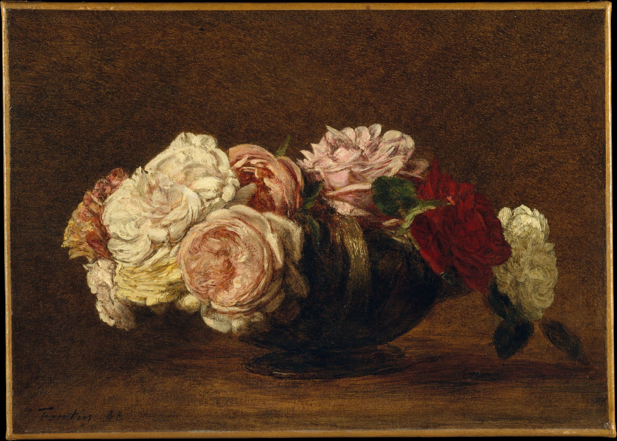 Roses in a Bowl by Henri Fantin-Latour — Art Print. poster — fine-art art
