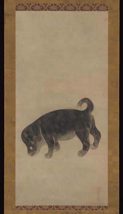 Puppy by Studio of Tawaraya Sōtatsu 俵屋宗達工房 — Art Print.