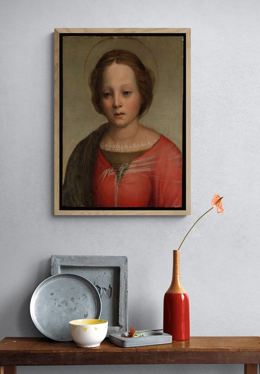 Head of the Madonna by Franciabigio (Francesco di Cristofano) — Art Print. — room view 3