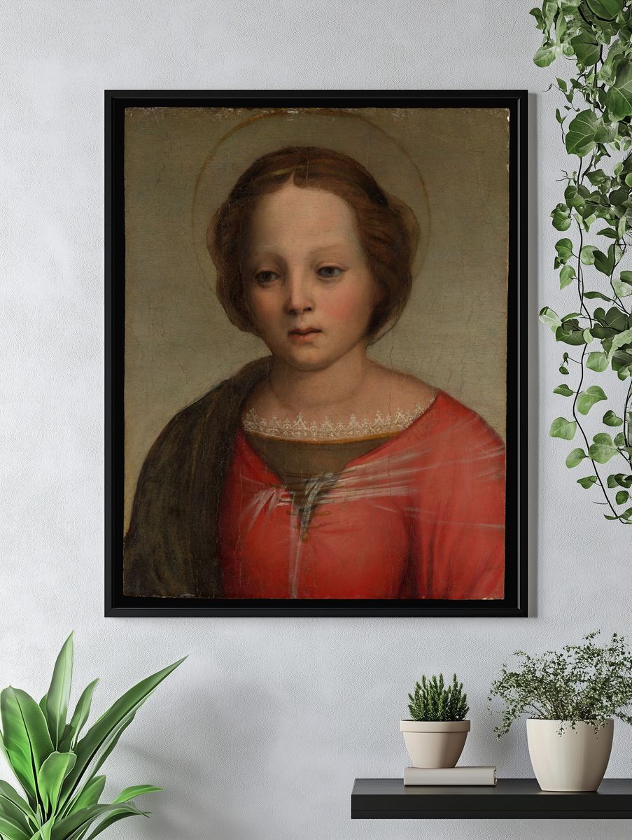 Head of the Madonna by Franciabigio (Francesco di Cristofano) — Art Print. — room view 4