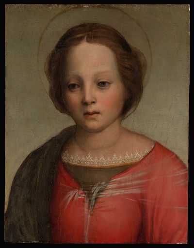 Head of the Madonna by Franciabigio (Francesco di Cristofano) — Art Print.