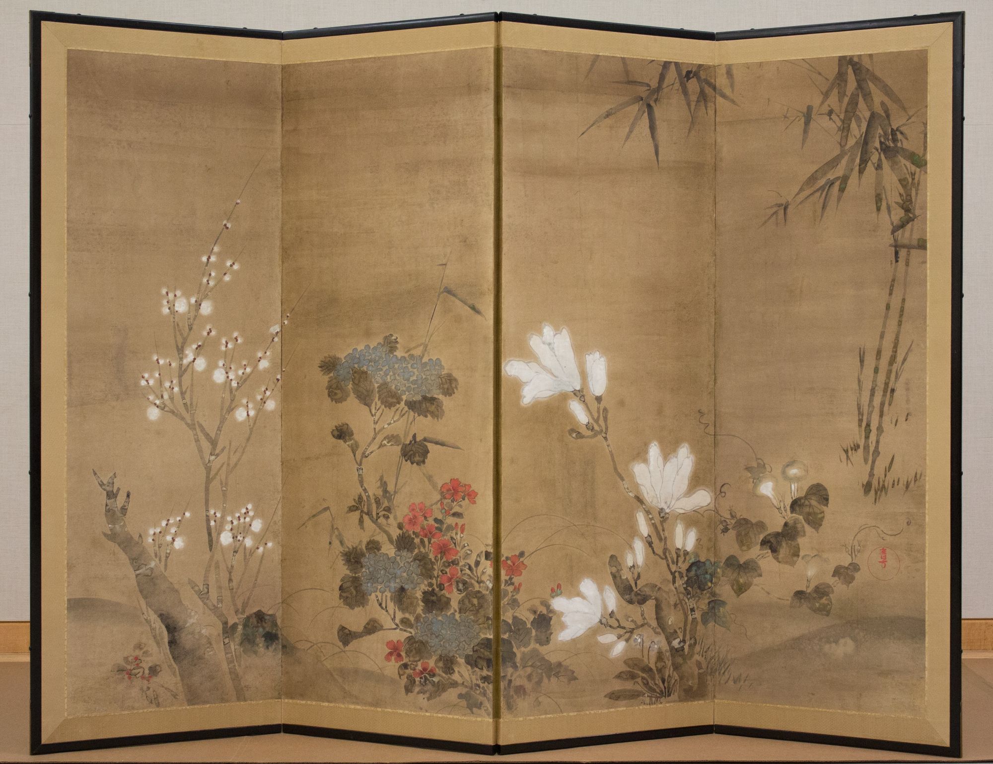 Flowers and Bamboo by flower still life — Art Print. poster detail