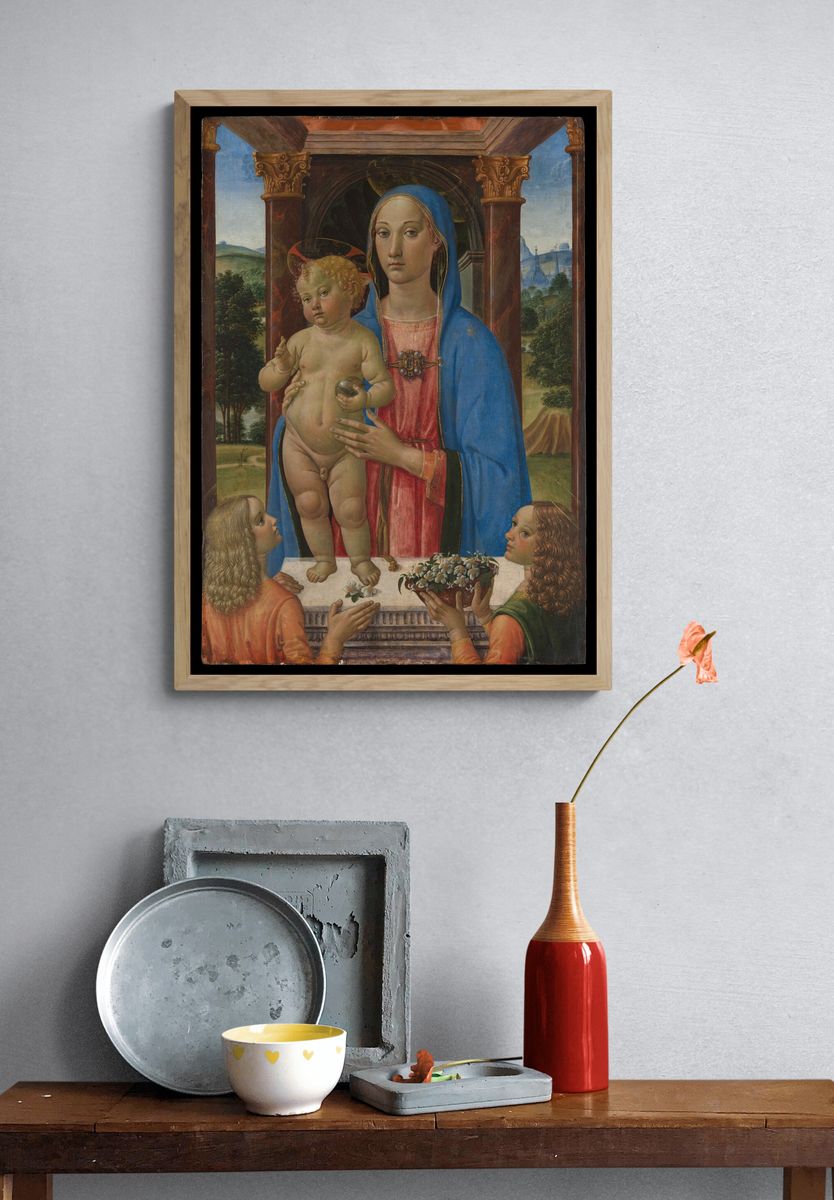 Madonna and Child with Two Angels by Cosimo Rosselli — Art Print. — room view 3