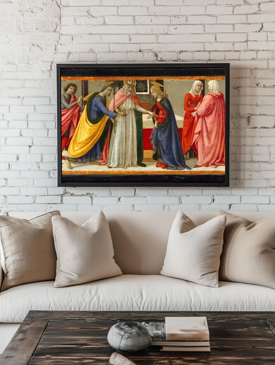 The Marriage of the Virgin by Davide Ghirlandaio (David Bigordi) — Art Print. room preview