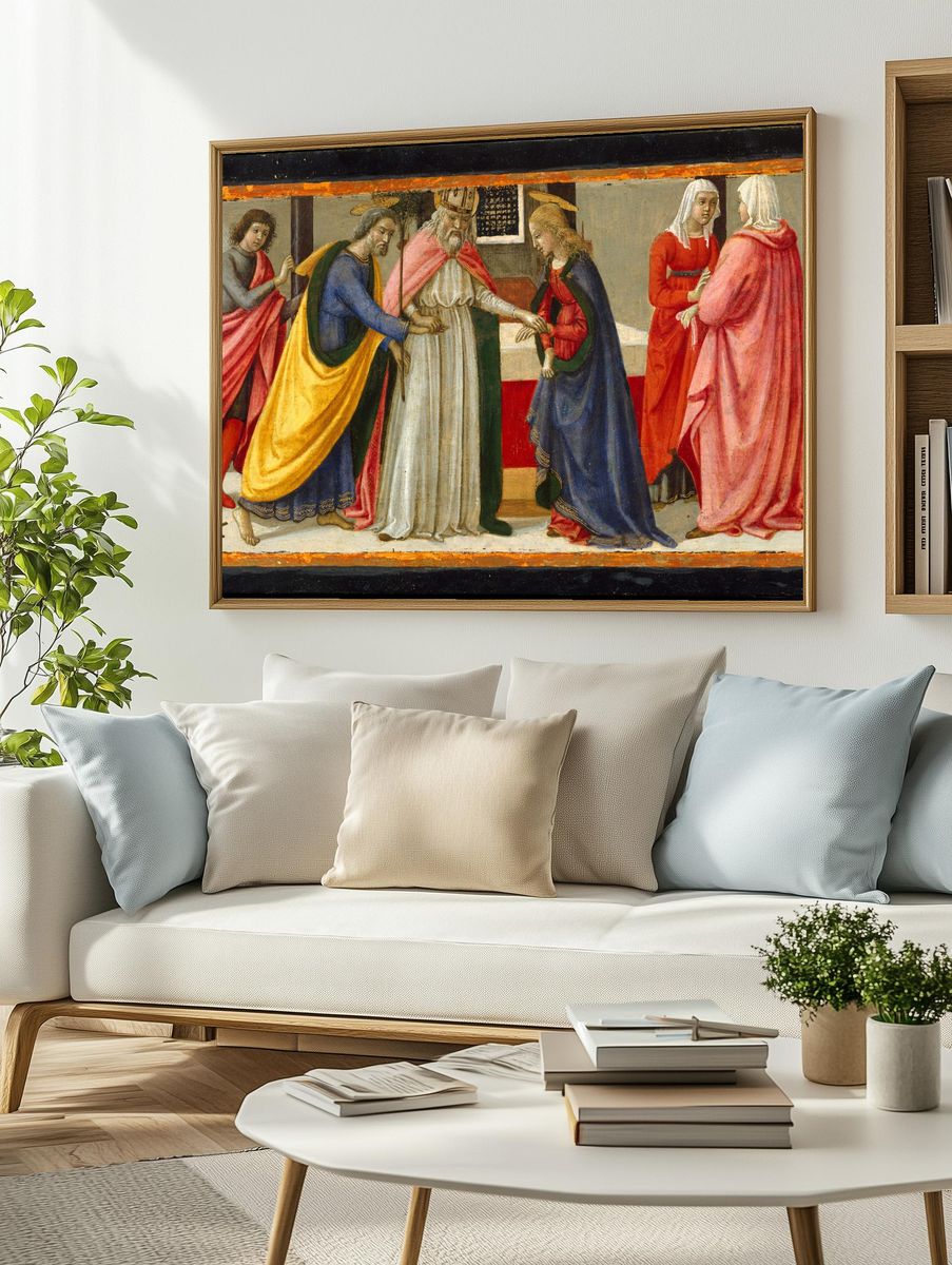 The Marriage of the Virgin by Davide Ghirlandaio (David Bigordi) — Art Print. — room view 2