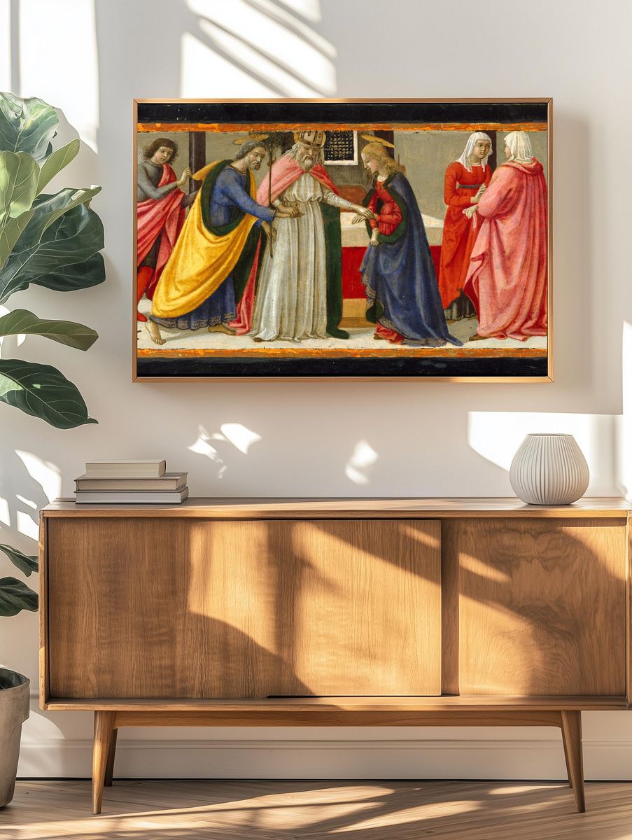 The Marriage of the Virgin by Davide Ghirlandaio (David Bigordi) — Art Print. — room view 3