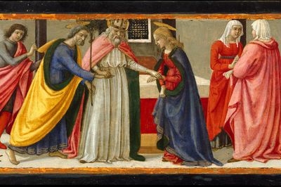 The Marriage of the Virgin by Davide Ghirlandaio (David Bigordi) — Art Print.