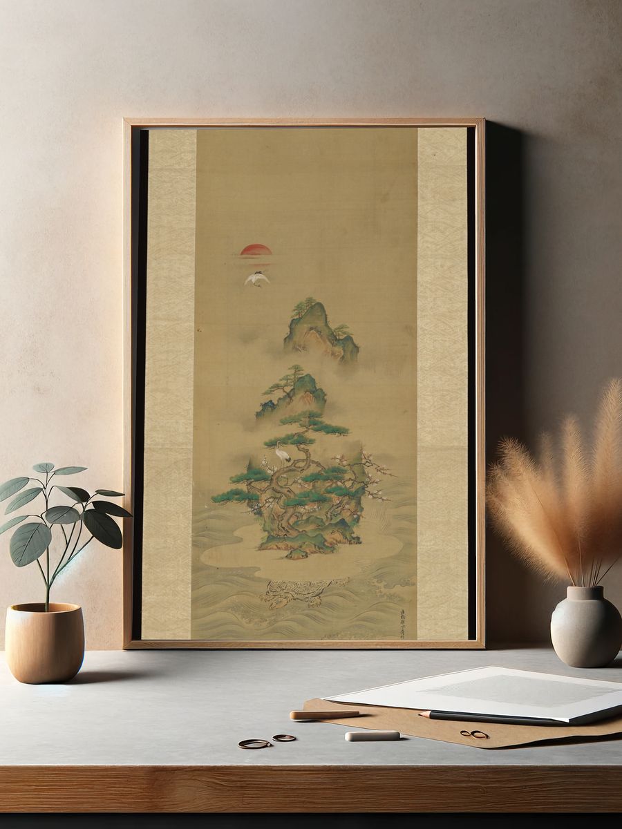 Mount Penglai with Eight Views of Xiao and Xiang by Kano Tansui Moritsune — Art Print. — room view 2