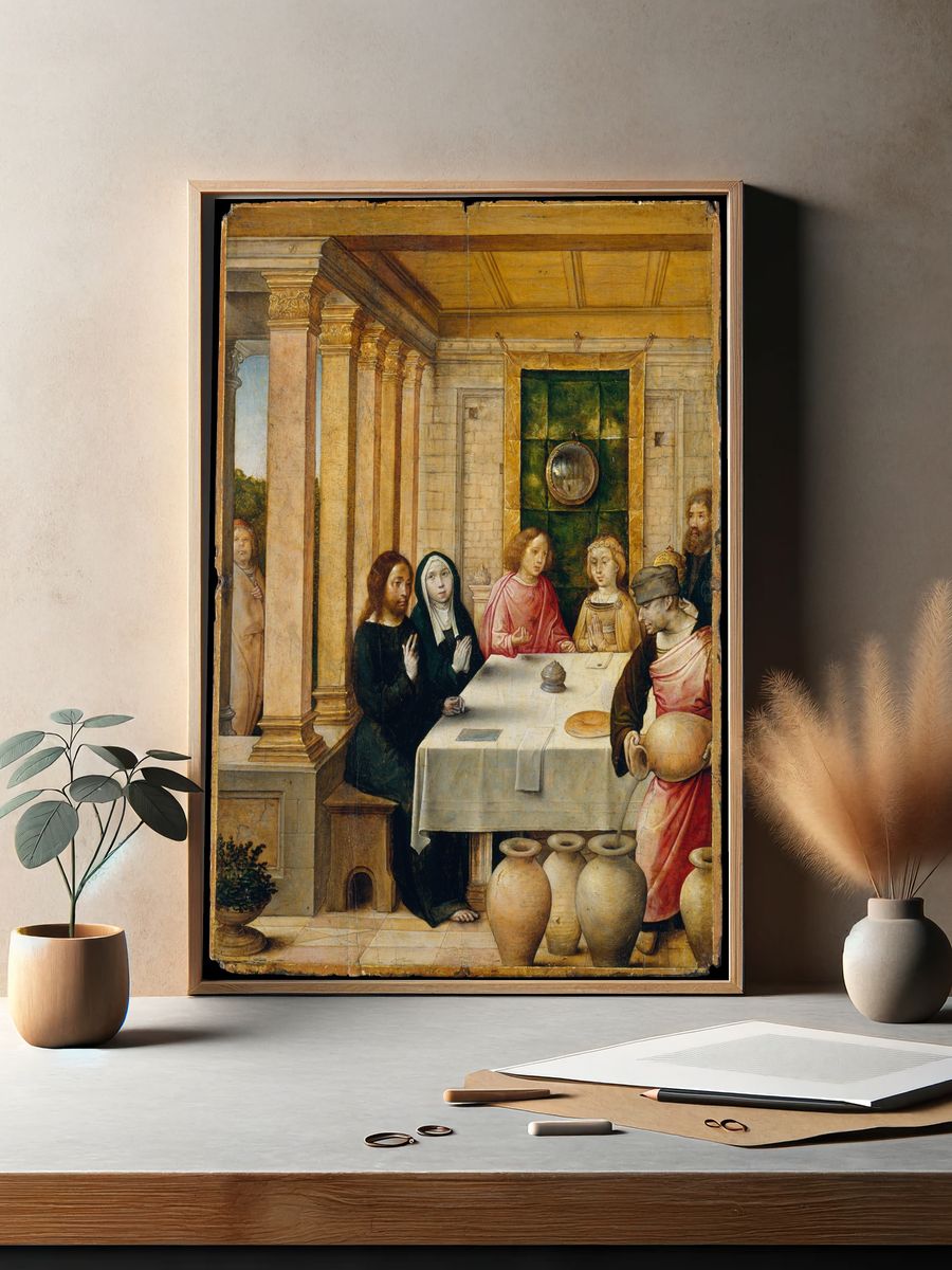 The Marriage Feast at Cana by Juan de Flandes — Art Print. — room view 2