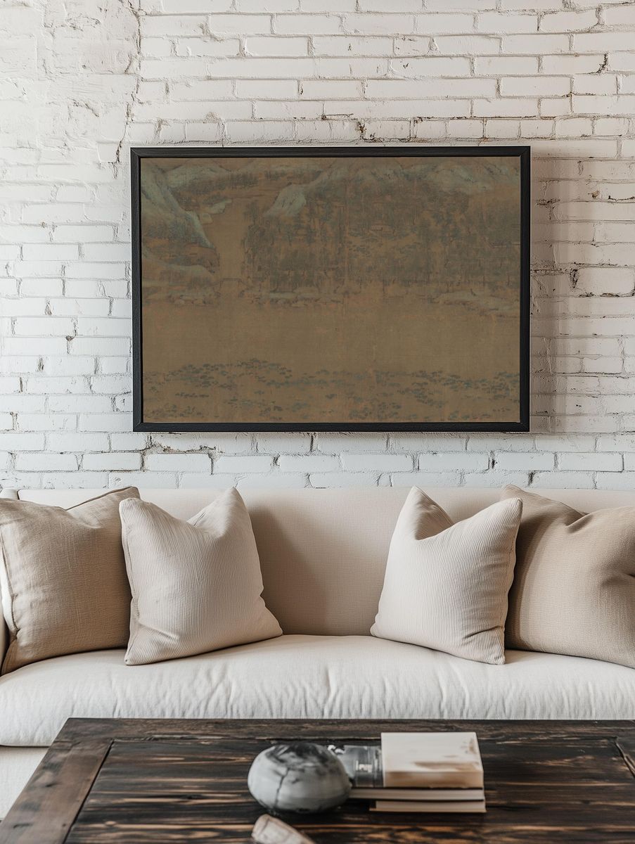 Fisherman's Lodge At Mount Xisai by Li Jie — Art Print. — room view 1