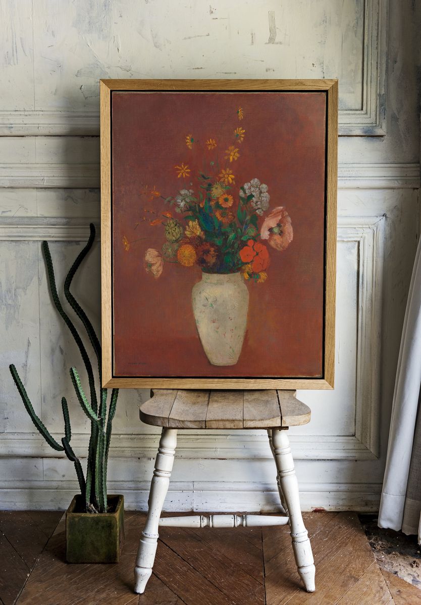 Bouquet in a Chinese Vase by Odilon Redon — Art Print. — room view 1