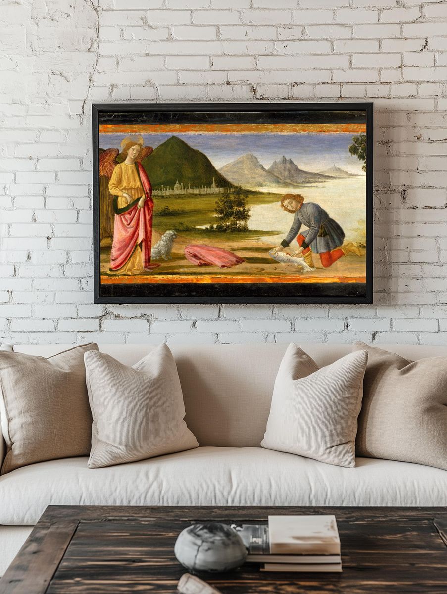 Tobias and the Angel by Davide Ghirlandaio (David Bigordi) — Art Print. room preview