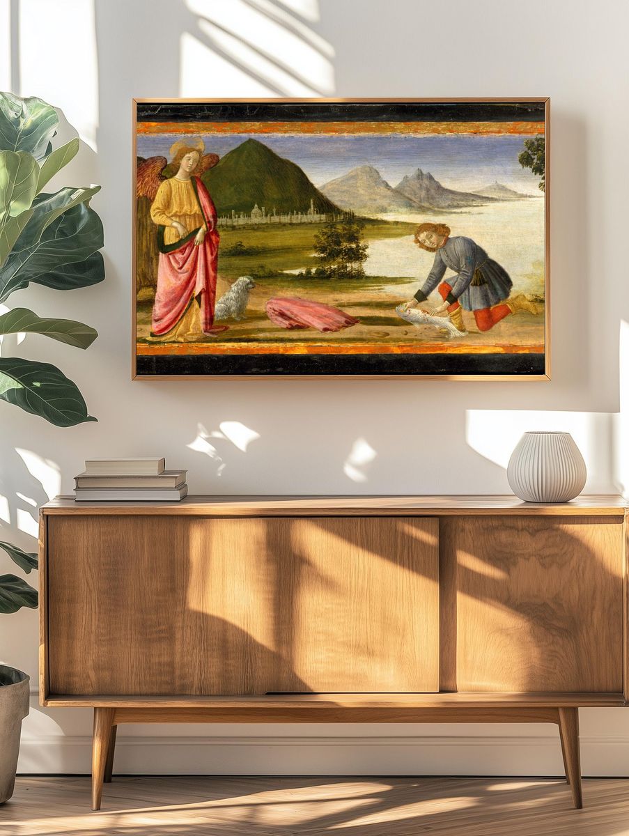 Tobias and the Angel by Davide Ghirlandaio (David Bigordi) — Art Print. — room view 3