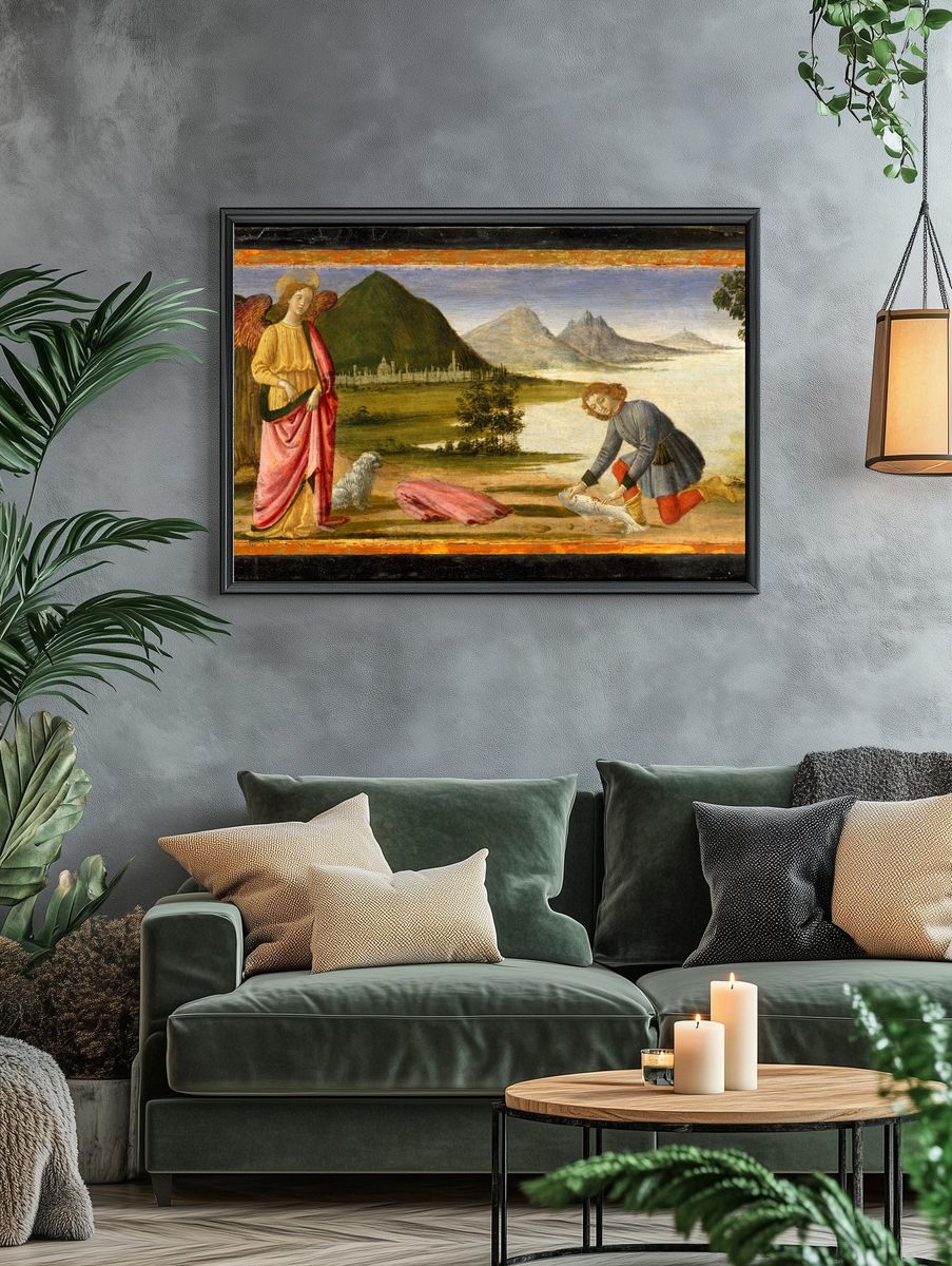 Tobias and the Angel by Davide Ghirlandaio (David Bigordi) — Art Print. — room view 4