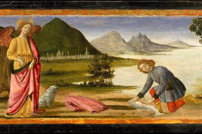 Tobias and the Angel by Davide Ghirlandaio (David Bigordi) — Art Print.