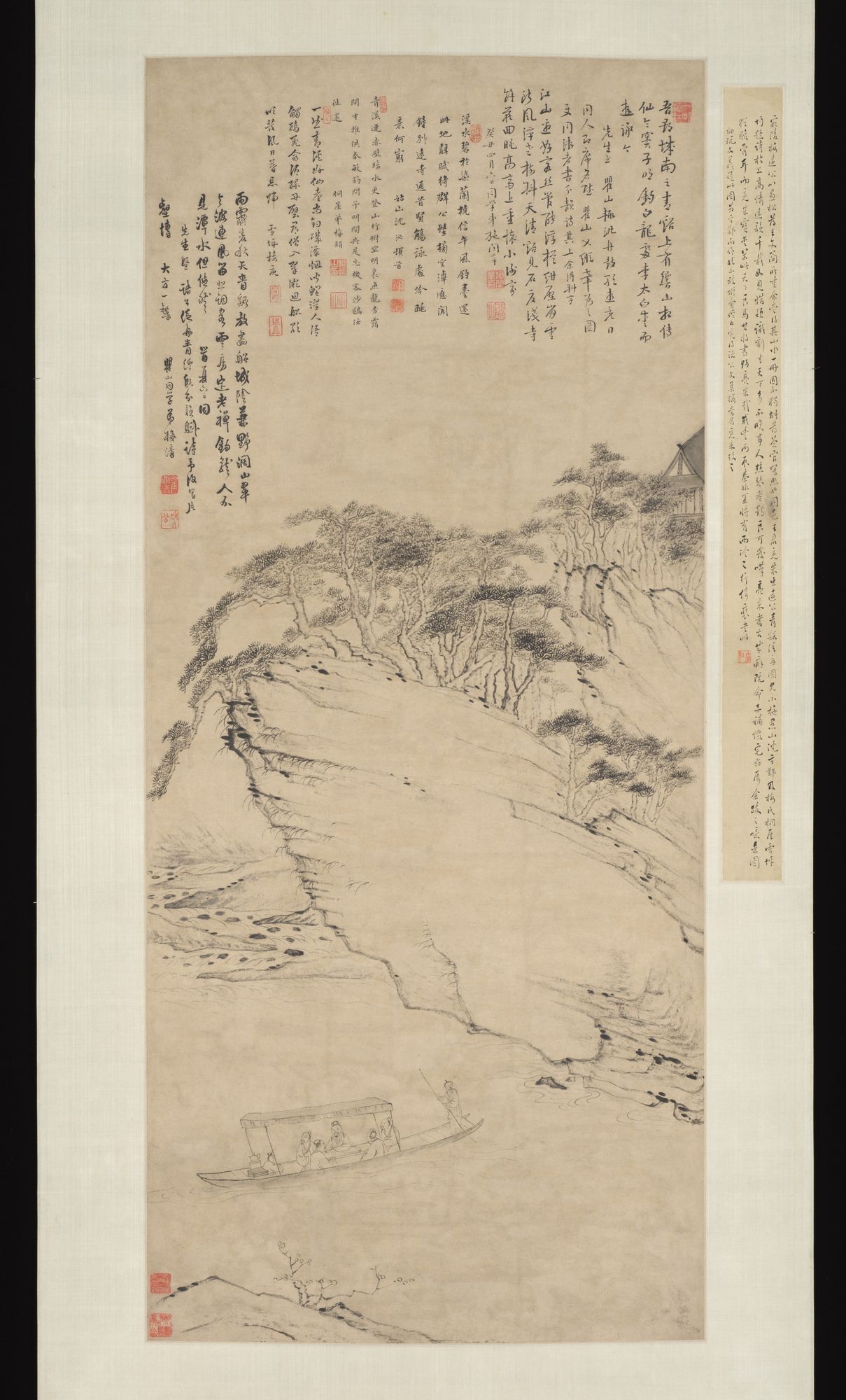 Boating beneath Echo Hill by Mei Qing — Art Print. poster detail