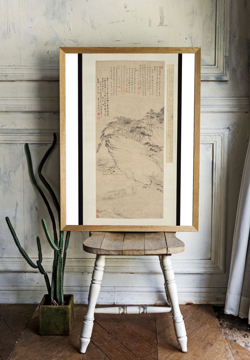 Boating beneath Echo Hill by Mei Qing — Art Print. — room view 1