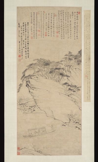 Boating beneath Echo Hill by Mei Qing — Art Print.