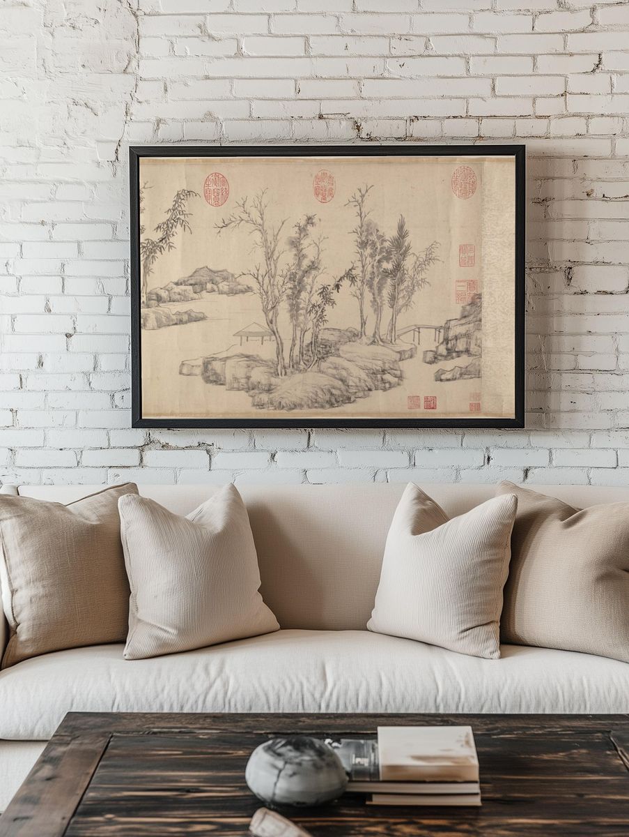 Summer retreat in the eastern grove by Wen Zhengming — Art Print. room preview