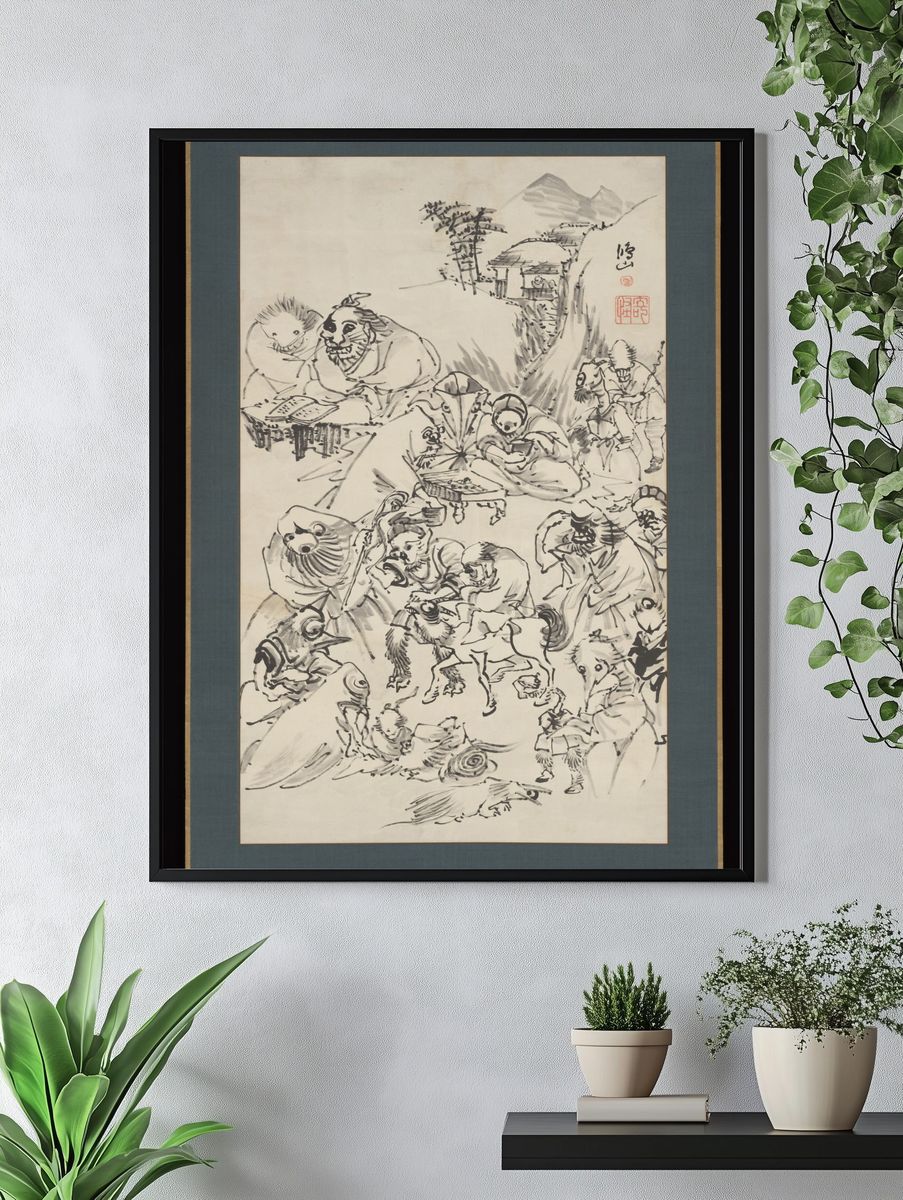 Demons and Monsters by Takai Kōzan 高井鴻山 — Art Print. — room view 4