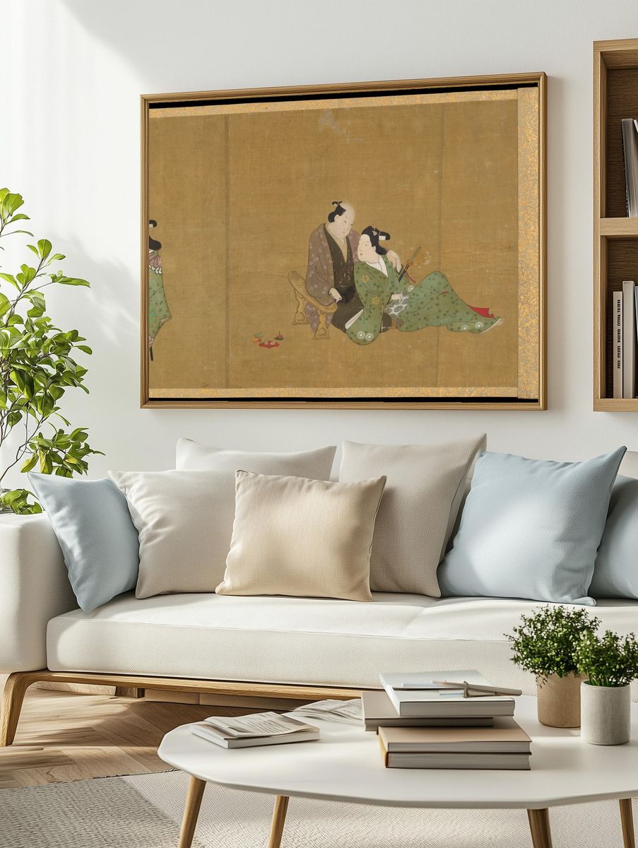 Handscroll of Ten Homoerotic (Nanshoku) Scenes by Miyagawa Chōshun 宮川長春 — Art Print. — room view 2