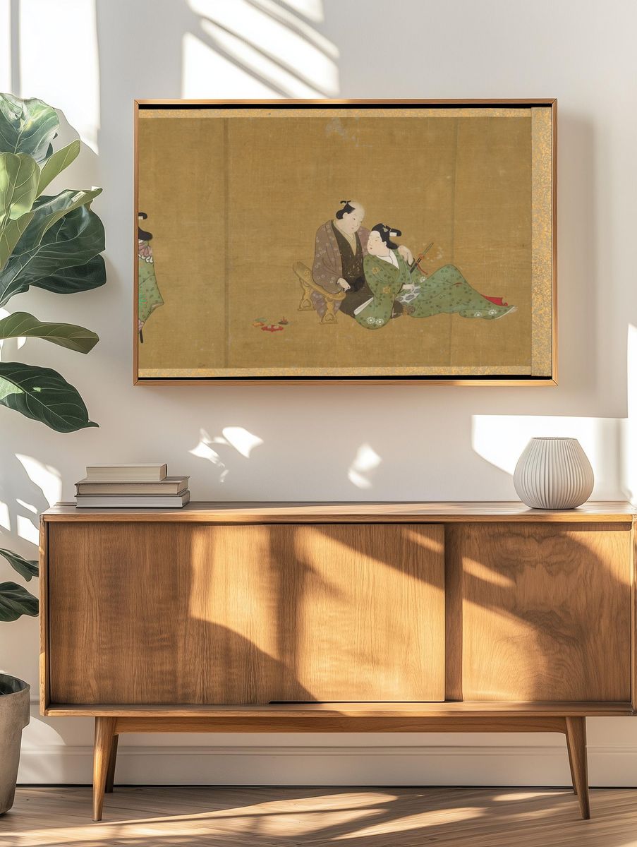 Handscroll of Ten Homoerotic (Nanshoku) Scenes by Miyagawa Chōshun 宮川長春 — Art Print. — room view 3
