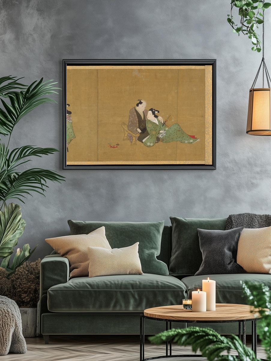 Handscroll of Ten Homoerotic (Nanshoku) Scenes by Miyagawa Chōshun 宮川長春 — Art Print. — room view 4