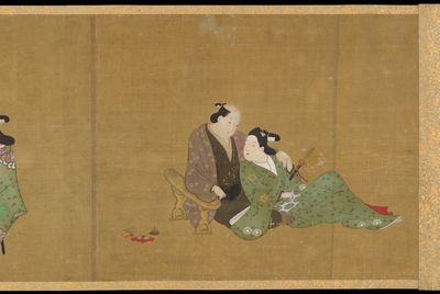 Handscroll of Ten Homoerotic (Nanshoku) Scenes by Miyagawa Chōshun 宮川長春 — Art Print.