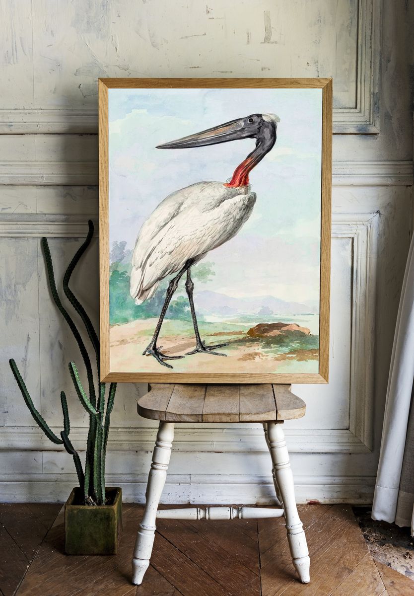 Stork Illustration Poster. — room view 1