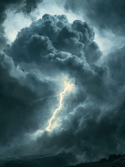 Storm Lightning Cloudscape Print. poster