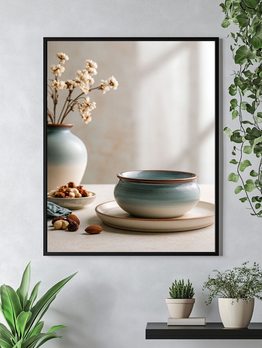 Serene Still Life Ceramic Poster. — room view 4