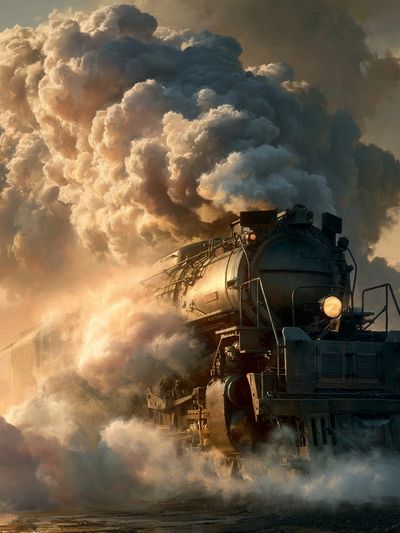 Steam Locomotive Cloudburst Poster.