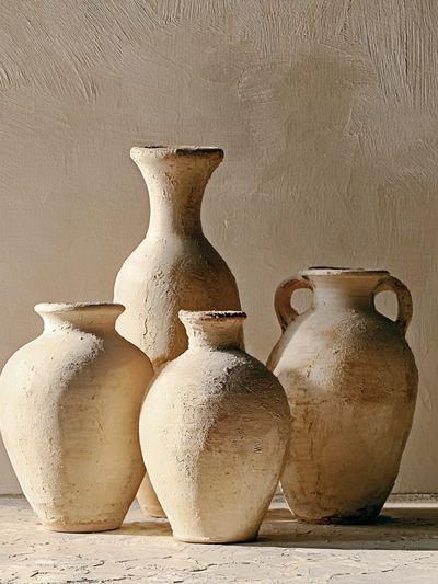 Terracotta Vases Still Life Print. poster