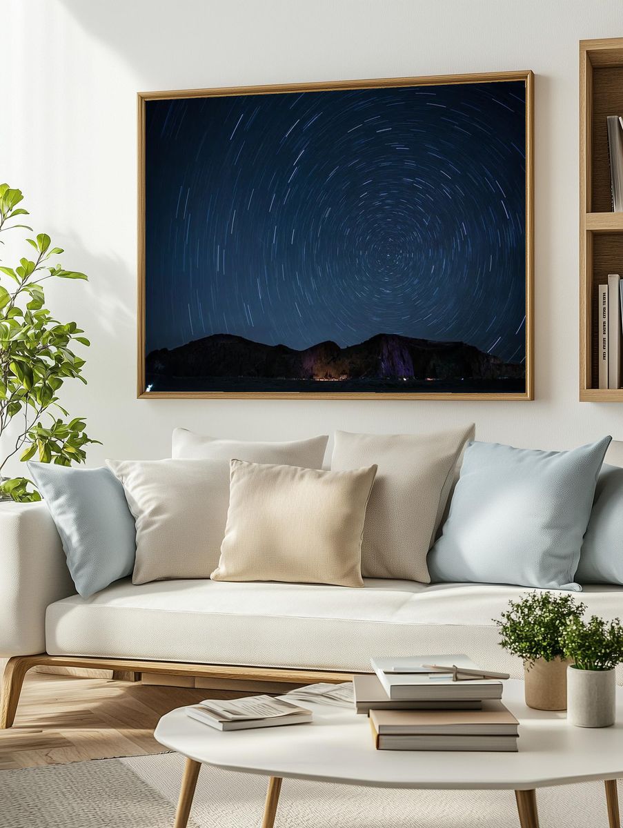 Star Trail Night Sky Poster. — room view 2