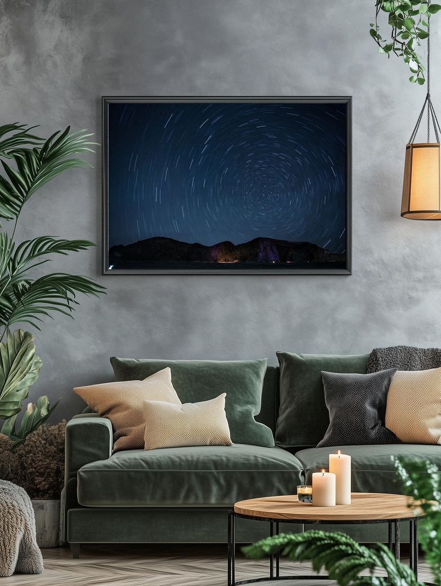 Star Trail Night Sky Poster. — room view 4