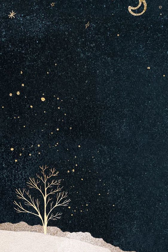 Starry Night Tree — Minimalist Print. poster — minimalist art
