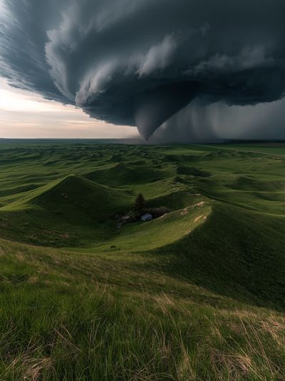 Storm Over Green Hills Photography Poster. poster