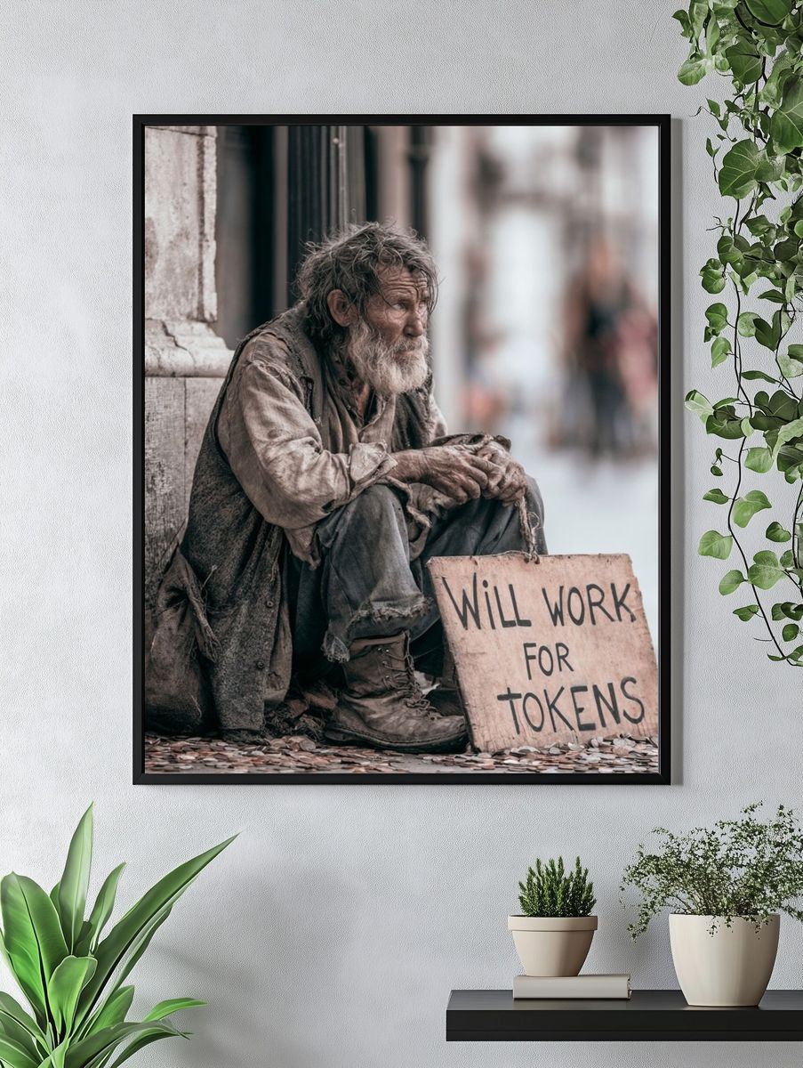 Street Portrait of a Beggar Poster. — room view 4