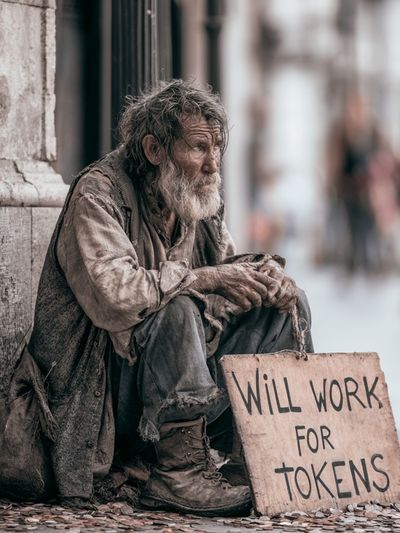 Street Portrait of a Beggar Poster.